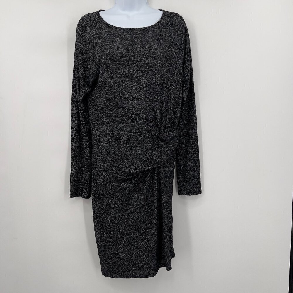 Athleta Charcoal Gray Long Sleeve Twist Front Knit Midi Dress Women’s Medium